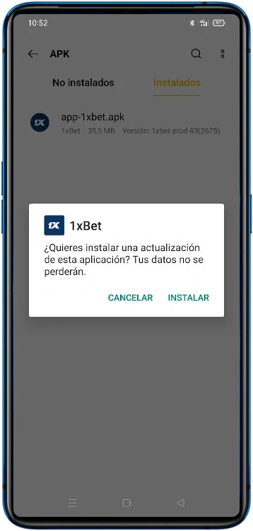 Cómo actualizar la app 1xbet de android a la última versión